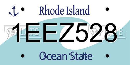 1EEZ528 Rhode Island License Plate