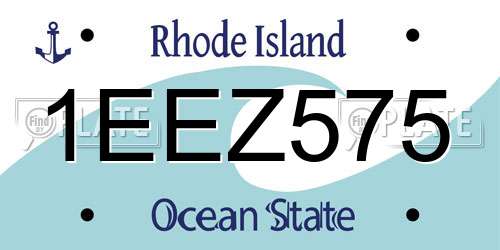 1EEZ575 Rhode Island License Plate