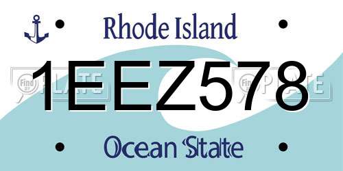 1EEZ578 Rhode Island License Plate