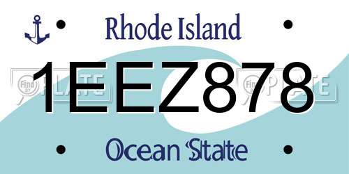 1EEZ878 Rhode Island License Plate