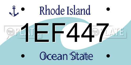 1EF447 Rhode Island License Plate