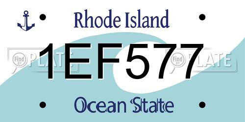 1EF577 Rhode Island License Plate