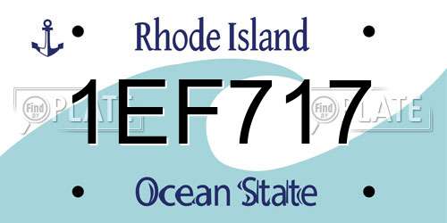 1EF717 Rhode Island License Plate