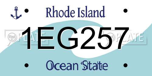 1EG257 Rhode Island License Plate