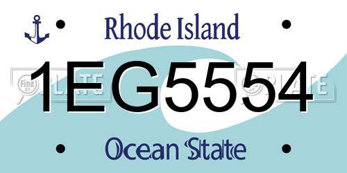 1EG5554 Rhode Island License Plate