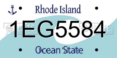 1EG5584 Rhode Island License Plate
