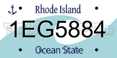1EG5884 Rhode Island License Plate