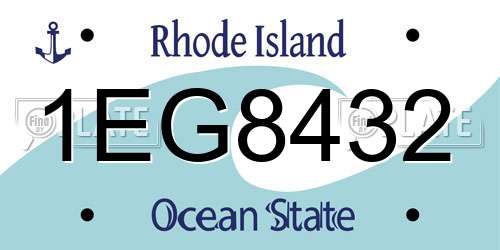 1EG8432 Rhode Island License Plate