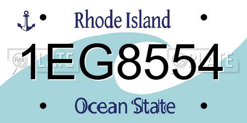 1EG8554 Rhode Island License Plate