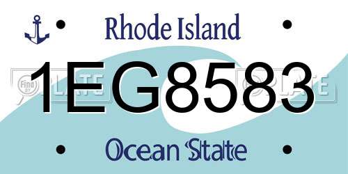 1EG8583 Rhode Island License Plate