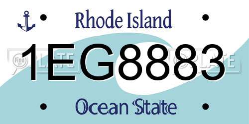 1EG8883 Rhode Island License Plate