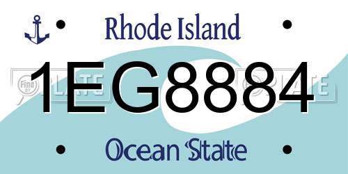 1EG8884 Rhode Island License Plate
