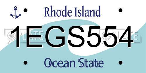 1EGS554 Rhode Island License Plate