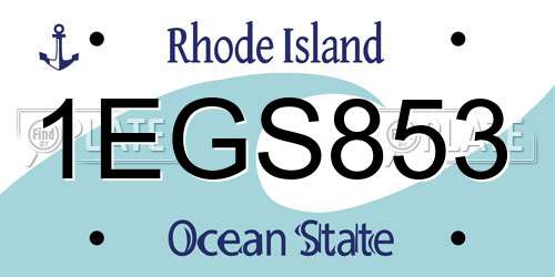 1EGS853 Rhode Island License Plate