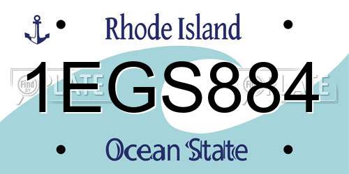 1EGS884 Rhode Island License Plate