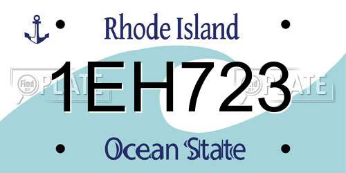 1EH723 Rhode Island License Plate