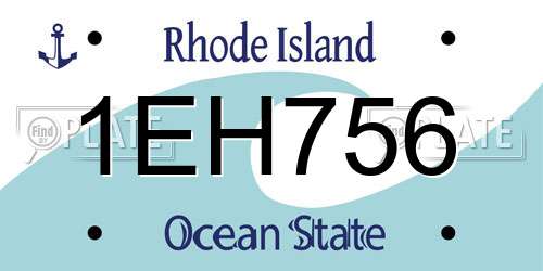 1EH756 Rhode Island License Plate