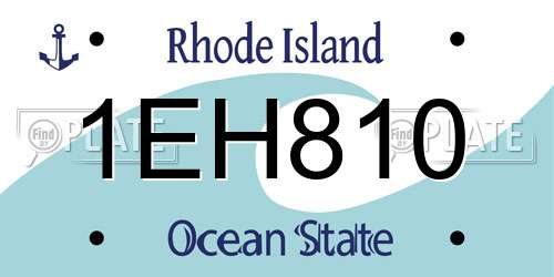 1EH810 Rhode Island License Plate