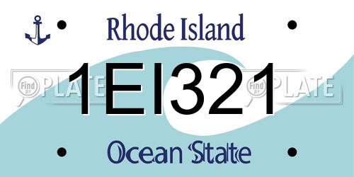 1EI321 Rhode Island License Plate