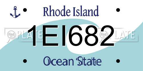1EI682 Rhode Island License Plate