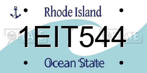 1EIT544 Rhode Island License Plate