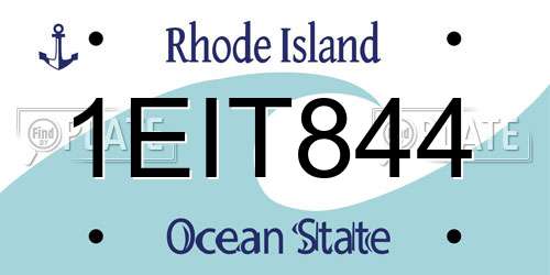 1EIT844 Rhode Island License Plate