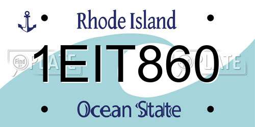 1EIT860 Rhode Island License Plate