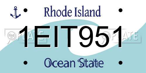 1EIT951 Rhode Island License Plate