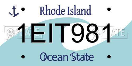 1EIT981 Rhode Island License Plate