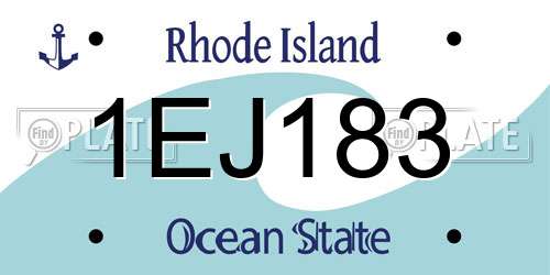 1EJ183 Rhode Island License Plate