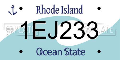 1EJ233 Rhode Island License Plate