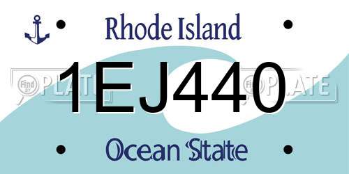 1EJ440 Rhode Island License Plate