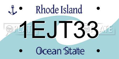 1EJT33 Rhode Island License Plate