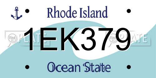 1EK379 Rhode Island License Plate