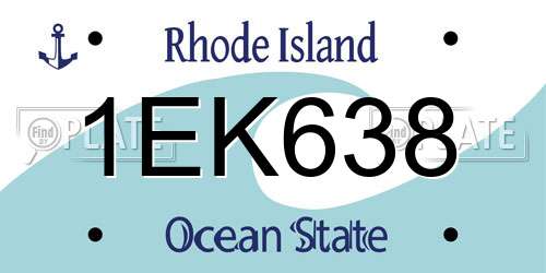 1EK638 Rhode Island License Plate
