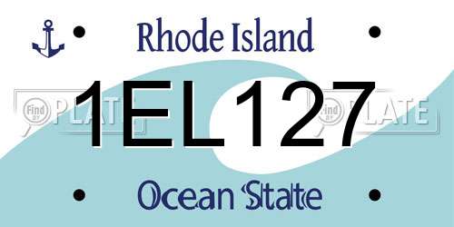 1EL127 Rhode Island License Plate