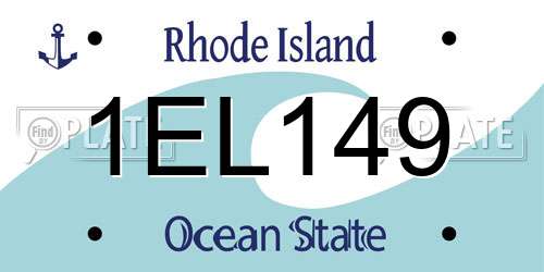 1EL149 Rhode Island License Plate