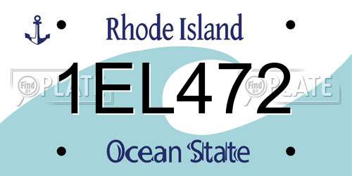 1EL472 Rhode Island License Plate
