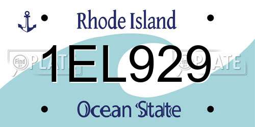 1EL929 Rhode Island License Plate