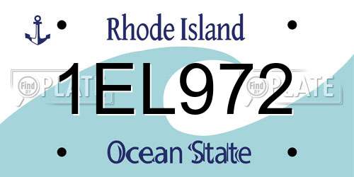1EL972 Rhode Island License Plate