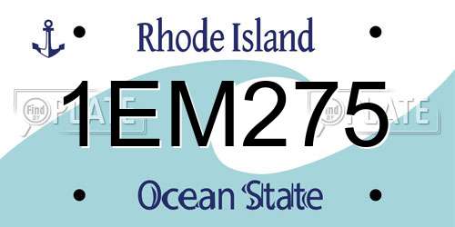 1EM275 Rhode Island License Plate
