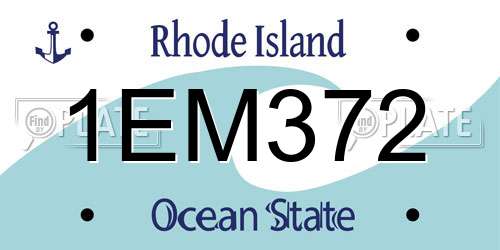 1EM372 Rhode Island License Plate