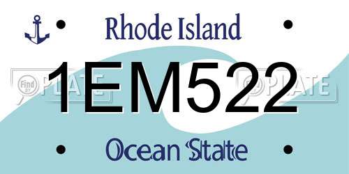 1EM522 Rhode Island License Plate
