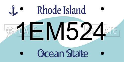 1EM524 Rhode Island License Plate