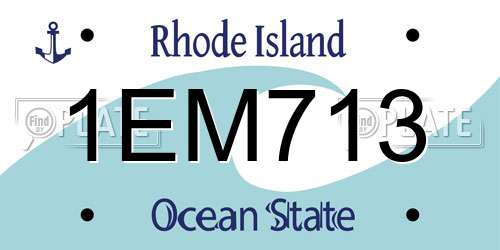 1EM713 Rhode Island License Plate