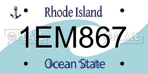1EM867 Rhode Island License Plate