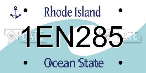 1EN285 Rhode Island License Plate