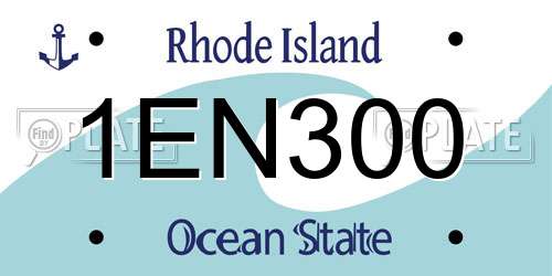 1EN300 Rhode Island License Plate