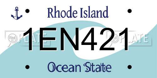1EN421 Rhode Island License Plate
