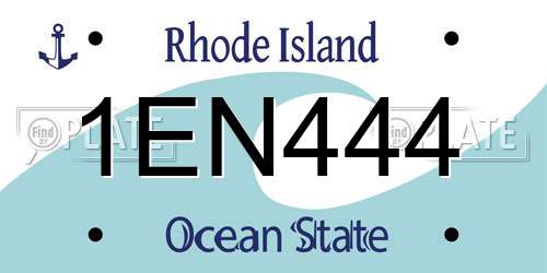 1EN444 Rhode Island License Plate